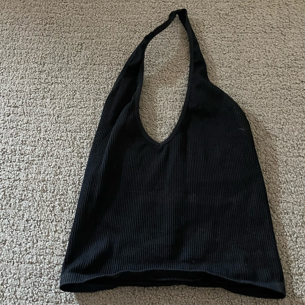 BLACK URBAN OUTFITTERS HALTER TOP
